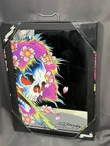 DON ED HARDY BAR MIRROR SKULL & FLOWERS BY CHRISTIAN AUDIGIER MIRROR 13” x 18” - Picture 1 of 7