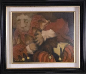 CHARLES BRAGG - "THE JESTER" OIL PAINTING ON PANEL SIGNED CIRCA 1962 - Picture 1 of 1