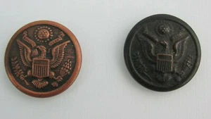 Lot of 2 WW 1 Military Antique Bronze Copper Buttons A.M. Button Co Newark NJ  - Picture 1 of 11