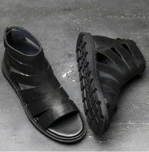 Men's Chic Genuine Leather Cutout High Top Sandals Summer Gladiator Shoes 9086 - Picture 1 of 10