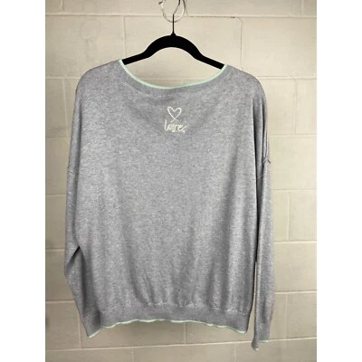 Nuevo con etiquetas Suéter Ligero Victoria's Secret Gris Mezcla Cachemira Love Back Detalle M Foto 1 de 4