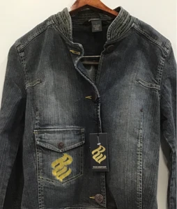 ROCAWEAR Stretch Denim Jean Jacket Y2K Hip-Hop Rap Dance Junior Sz L - Picture 1 of 4