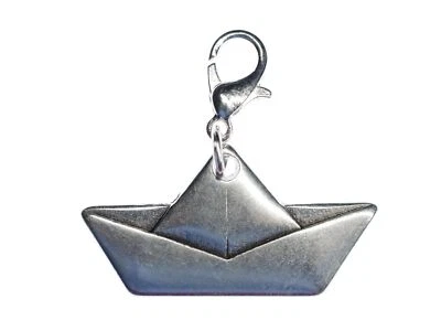 Papierschiff Charm Papier Schiff Origami Segelschiff Anhänger Miniblings Boot - Bild 1 von 3