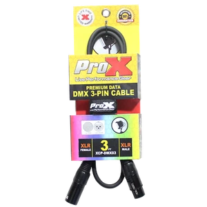 Pro X 3 Ft. DMX XLR3-M to XLR3-F Premium Cable - Picture 1 of 3