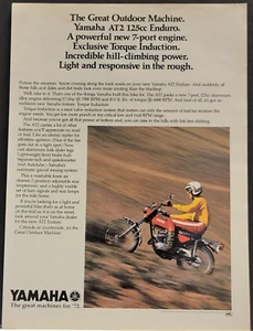 1972 Yamaha AT 2 AT2 125 Enduro Motorcycle Print Ad Torque Induction - Picture 1 of 1