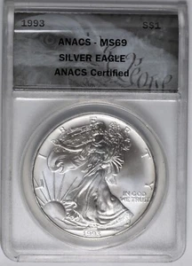 1993 American Silver Eagle ANACS MS69 - Combine Shipping & Save on More Wins! - Picture 1 of 4