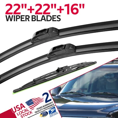 Juego de limpiaparabrisas de 22""/22""/16" para GMC Yukon XL 1500 2000-2006 OEM Foto 1 de 4