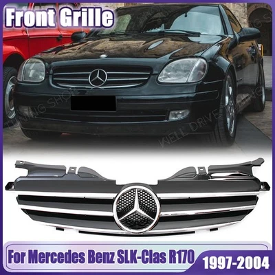 For Mercedes Benz SLK-Class R170 97-04 SLK200 SLK230 SLK320 Chrome Black Grille Foto 1 de 4