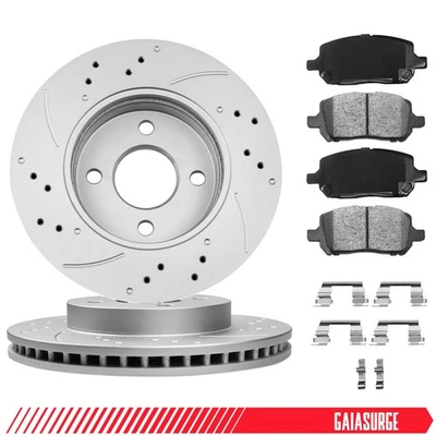 Front Disc Rotors & Brake Pads for 2003-2010 Chevy Cobalt Saturn Ion Pontiac G5 Foto 1 de 4
