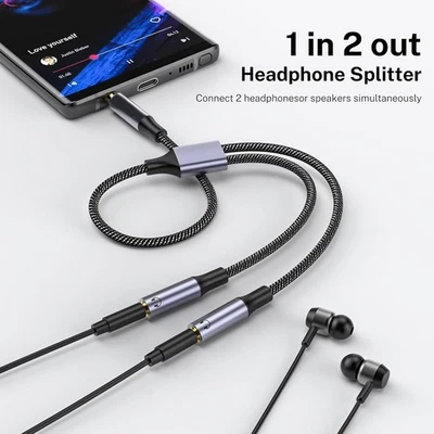 25 cm Cavo Audio Microfono Cuffie Adattatore Jack Sdoppiatore 2 Cuffie splitter - Immagine 1 di 2