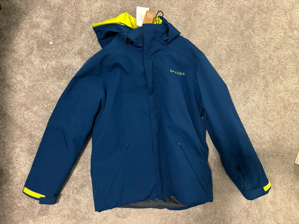 Nueva Chaqueta Spyder Wildcard Esquí/Snowboard Cremallera Completa Para Hombre Talla Grande Azul Foto 1 de 2