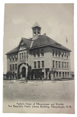 Vintage Postcard ~ Raynold's Public Library ~ Porter's Views of Albuquerque NM - Image 1 of 2