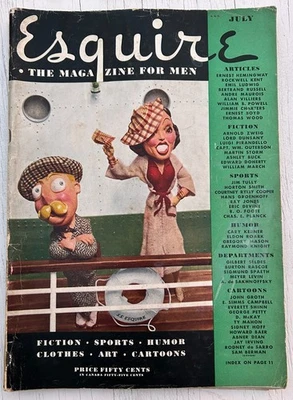 Esquire Magazine July 1934 Hemingway George Petty Rockwell Kent Reader Copy - Image 1 of 4