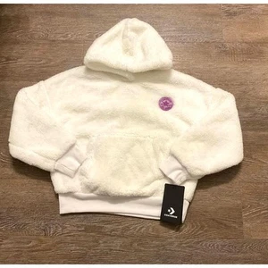 Converse Kids Pullover Hoodie Chuck Patch Sherpa -Little Girls Small - Picture 1 of 5