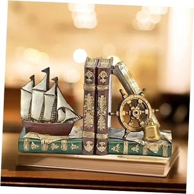  24247 Pirate Ship Bookends Captain Sailboat Crew Sailor Nautical Coastal Home  - Image 1 of 4