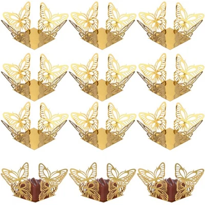  50 Pcs Chocolate Wrappers Motifs Dessert Paper Liners Mini Muffin - Bild 1 von 4
