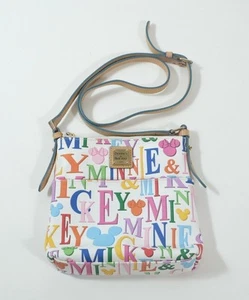 DISNEY DOONEY & BOURKE RAINBOW NAMES WHITE CROSSBODY LETTER CARRIER MICKEY - Picture 1 of 9