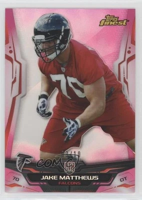 2014 Topps Finest Pink Refractor /10 Jake Matthews #136 Rookie RC - Image 1 of 2