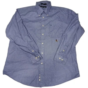 Camisa geométrica azul con botones grande Tommy Hilfiger para hombre mide como una XL - Imagen 1 de 5