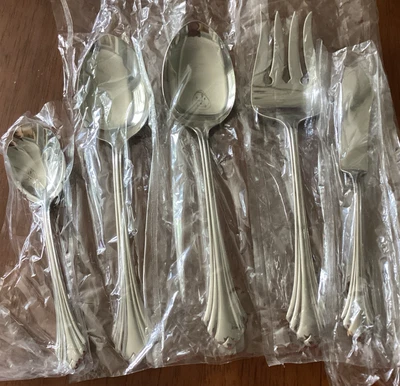 Oneida Stainless BANCROFT FORTUNE 5 Piece Serving Set Unused USA Flatware - Image 1 of 3