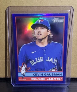 2025 Topps Heritage #188 Kevin Gausman Blue Refractor 7/150 - Picture 1 of 2