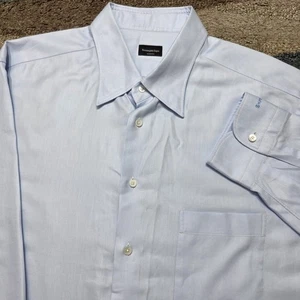 Camisa Ermenegildo Zegna Su Misura Azul Claro Abotonada Ajuste A Medida XL - Imagen 1 de 7