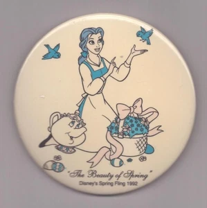 Botón Pinback Disney - Bella - La belleza de la primavera - Spring Fling 1992 - Imagen 1 de 2