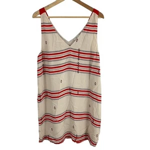 Joie Silk Aztec Dress Short Sleeve V Neck Size Large - Picture 1 of 11