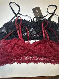 Paquete de 2 bralettes Prilin para mujer talla 1XL uno negro y otro rojo - Imagen 1 de 12