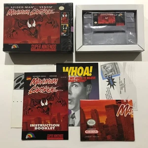 Spider-Man Maximum Carnage Super Nintendo SNES CIB 100% Komplett Near Mint - Bild 1 von 9