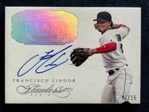 Panini Flawless Debut Signature Silver 2017 Francisco Lindor automático 01/15 - Imagen 1 de 2