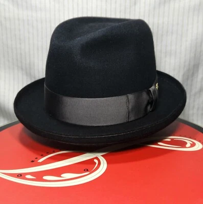 Vintage "BRODT'S" Washington D.C. (c. 1940s) Homburg Hat - Black Fur Finish ~ 7 - Image 1 of 4