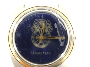 Teamsters WRISTWATCH Horse Head Truck No Band Stainless Steel Gold Tone Trim - Picture 1 of 10