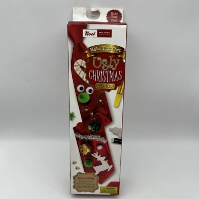 Kit de gravata de Natal feia faça sua própria gravata de Natal feia meia presente mordaça - Imagem 1 de 2