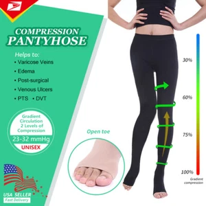 Collant a compressione donna uomo supporto calze tubo volo viaggio sollievo dolore - Foto 1 di 14