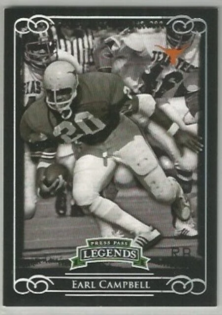 Earl Campbell Oilers Texas 2008 Press Pass Legends SILVER DARK JERSEY 273/499 - Image 1 of 1