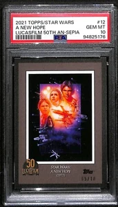 2021 Topps Star Wars A New Hope 50th Anniversary Sepia #12 05/10 PSA 10 7540 - Picture 1 of 3