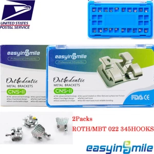 Paquetes de 2 soportes de metal de ortodoncia dental soportes mini ganchos Roth/MBT 022 345 EE. UU. - Imagen 1 de 12