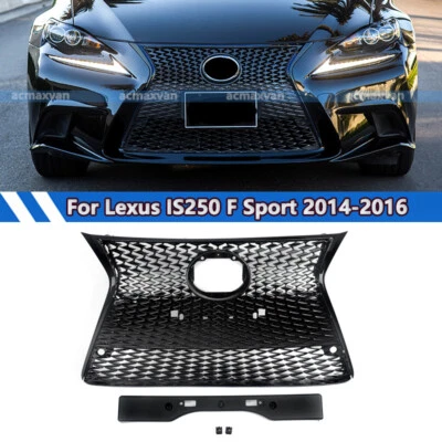 For Lexus IS200t IS250 IS350 F-Sport 2014-2016 Front Grille W/Trim Glossy Black Foto 1 de 4