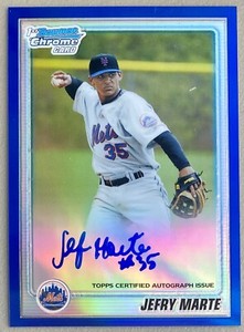2010 Bowman Chrome Prospects Blue Refractor Auto /150 Jefry Marte #BCP112 Auto