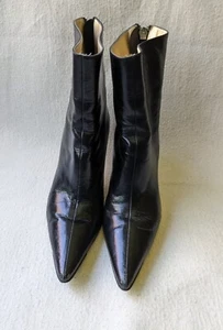Scarpe Jimmy Choo stivaletti neri in pelle stivaletti a punta donna 36-1/2 - Foto 1 di 8