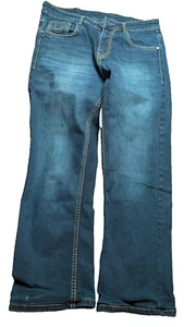True Religion jeans, straight, blue, size 34, zip closing, preowned - Picture 1 of 13