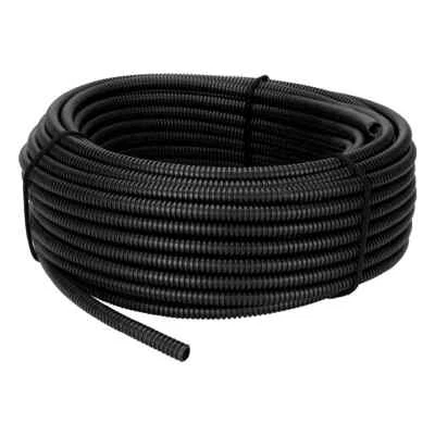THE WIRES ZONE Polyethylene Flexible Split Loom Tubing 1/4 Inch Diameter Coil Black (50 Ft)