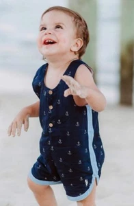 NEW Boys/Girls WDW Well Dressed Wolf Blue Anchor Jon Jon Size 24 mths NWT - Picture 1 of 8