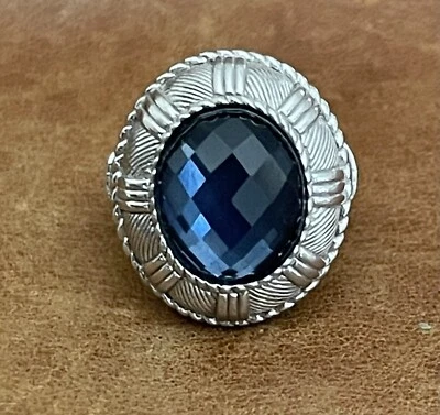 Nuevo sin etiquetas Auténtico Anillo Judith Ripka 925 Hematita Esterlina Doble Cúpula Talla 5.25 Foto 1 de 4