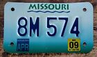 Vintage - 2009 Missouri "Waterways" Motorcycle License Plate 8M 574 Tag...