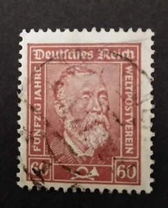 Germany. 1924 Stamp, 50 An of U.P.U. SG# 382. Dr.von Stephan,60pf brown. Used. - Picture 1 of 2