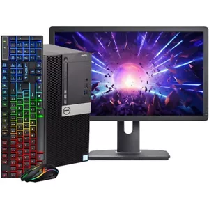Dell Desktop i5 Gaming PC Computer 16GB RAM 2TB HD 120GB SSD 24in Windows 10 - Picture 1 of 7