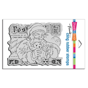 Stampendous Retired Cling Stamp "Santa's Teddy" CRR339 Christmas Cardmaking - Picture 1 of 2