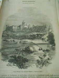 Le Chateau de Windsor 1853 Gravure Old Print - Picture 1 of 1